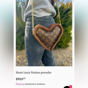 Upcycled Louis Vuitton Heart Shaped handbag.